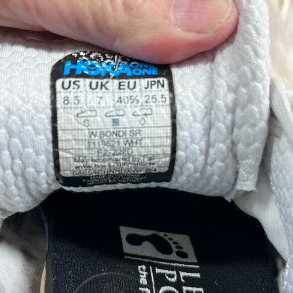 Hoka Bondi SR Shoes Womens Size 8.5 Solid White Running Work Sneakers Athletic - Picture 12 of 16